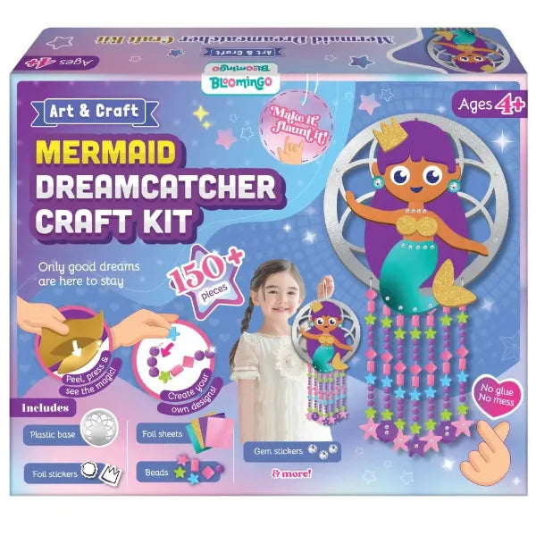 Bloomingo Mermaid Dream Catcher Craft Kit for Kids