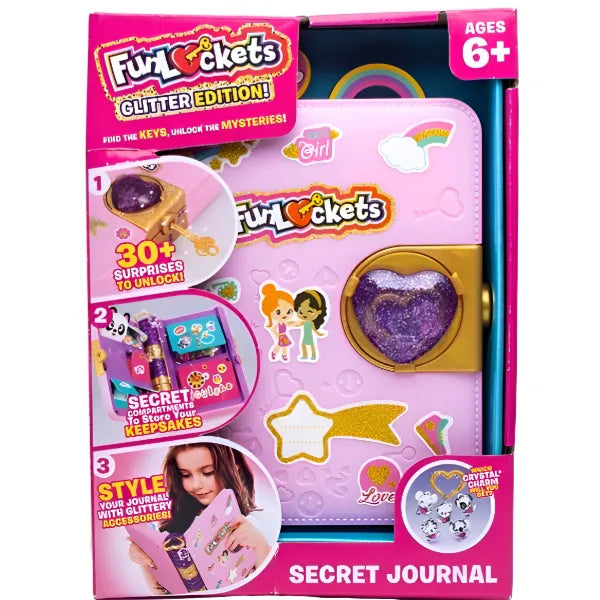 Funlockets Secret Diary Journal Glitter Set For GIRLS