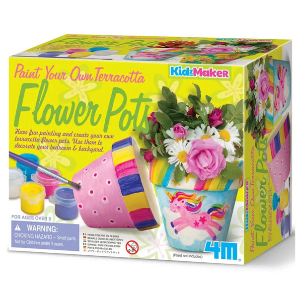 4M Kidzmaker Paint Your Own Terracotta Flower Pot Craft Kit