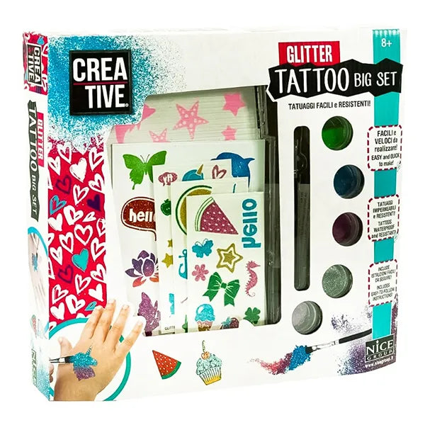 Girabrilla Glitter Tattoo Set – Creative Sparkle Tattoo Kit for Kids (CRFS83)