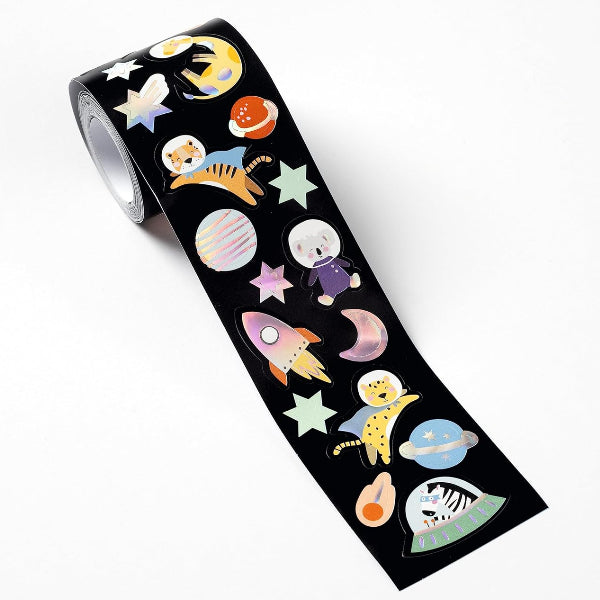 Folia Space Safari Sticker Roll – 320 Self-Adhesive Stickers, 4 M Long alternate