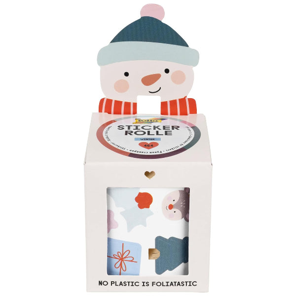 Folia Winter Wonderland Sticker Roll – 464 Self-Adhesive Stickers, 4 M Long