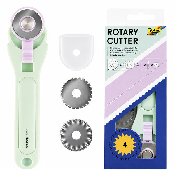Folia Rotary Cutter With 3 Spare Blades For Crafts