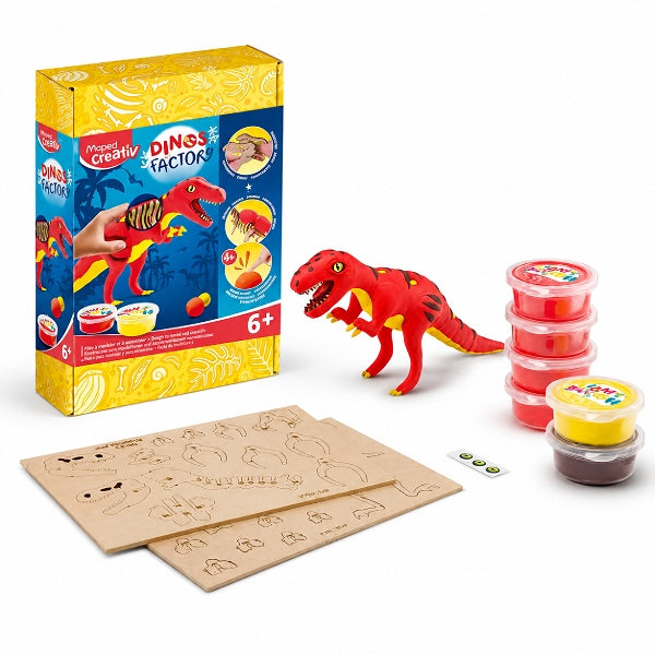 Maped Creativ Dinos Factory T-Rex 3D Modelling Dough Kit – 9-Piece Dinosaur Craft Set Age 6+ alternate