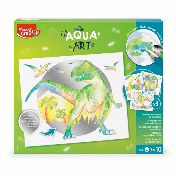 Maped Creativ Aqua Art Dinosaurs Watercolour Drawing Set – Kids Dinosaur Art Kit Age 7+