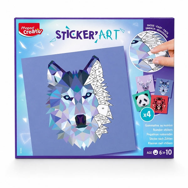 Maped Creativ Sticker Art Set – Animal Sticker Craft Kit For Kids Age 6+
