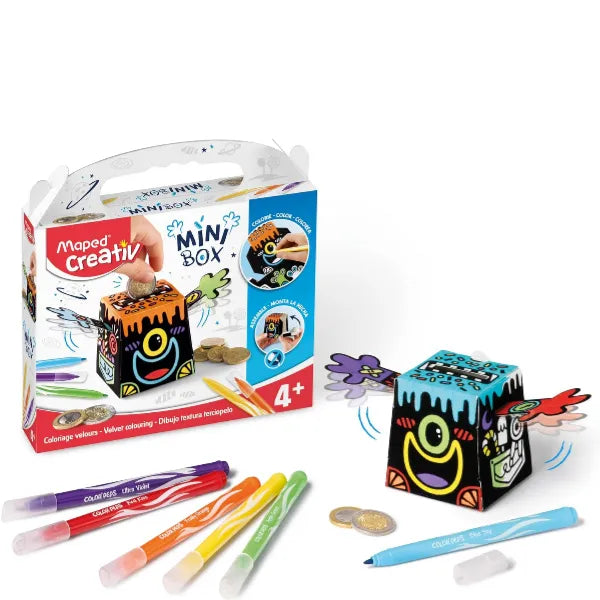 Maped Creativ DIY Mini Box Velvet Colouring Set/Piggy Bank