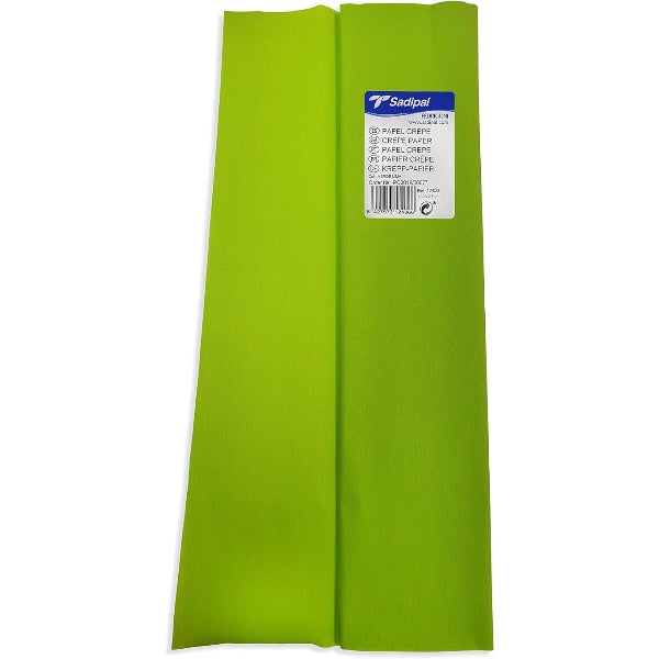 Sadipal Crepe Paper Roll, 32 GSM, Lime Green, 50 cm x 2.5 m