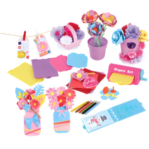 Playgo DIY Paper Blossom Art  Craft Set For Kids - 79-Piece (CRPG0)