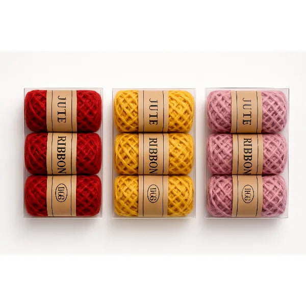 Craft Thread & Leaf Jute Ribbon Rope – Assorted 3-Piece Set