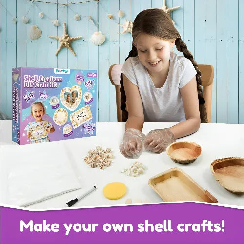 Bloomingo Shell Creations DIY Craft Kit – 3-in-1 Set with Photo Frame, Nameplate & Coaster alternate