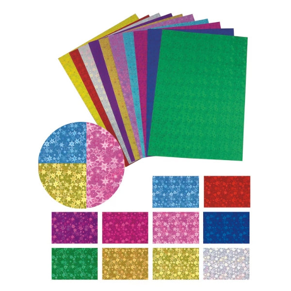 Foska Mixed Color Holographic Handmade Paper A4 – 10 Sheets alternate