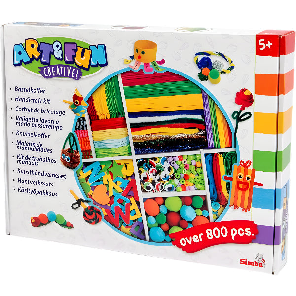 Simba Art & Fun Craft Case 826 Pieces – Kids Diy Arts & Crafts Kit With Beads, Felts & Sequins