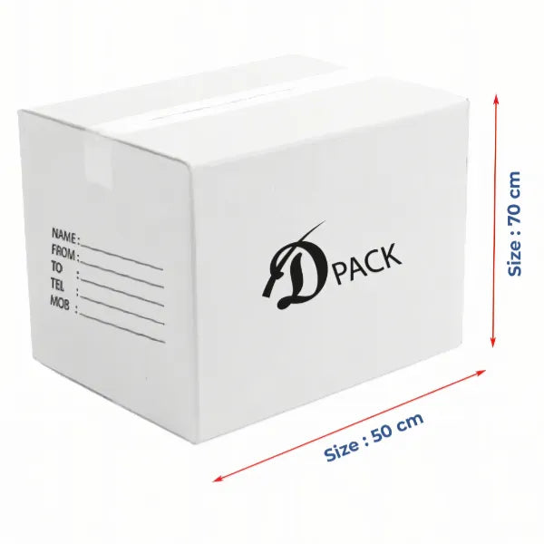 D Pack Cartoon Box White -Large 50X50X70 Cm