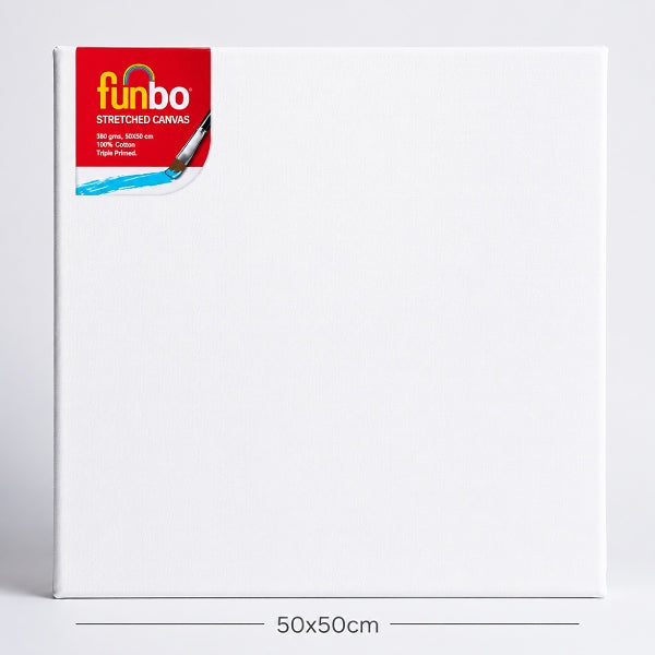 Funbo 50X50Cm Stretched Artist Canvas – Pre-Stretched Cotton Painting Canvas For Acrylic & Oil