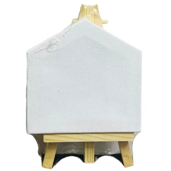 Mini Wooden Display Easel with Canvas Board of 10 x 10 cm