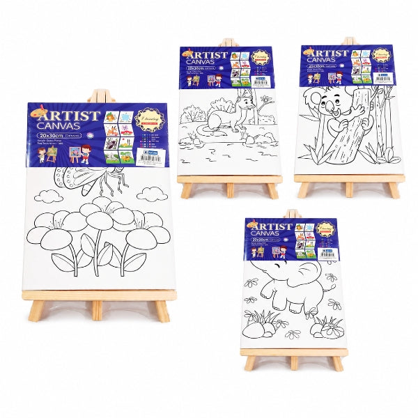Q Line Artist Colouring Canvas Board Set – 20 × 30 Cm