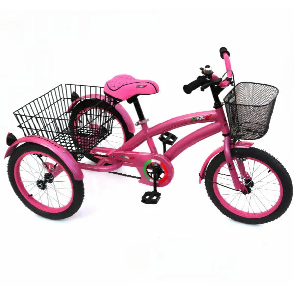 Tricycle With Basket - 12 Inch-Bicycle -Pink