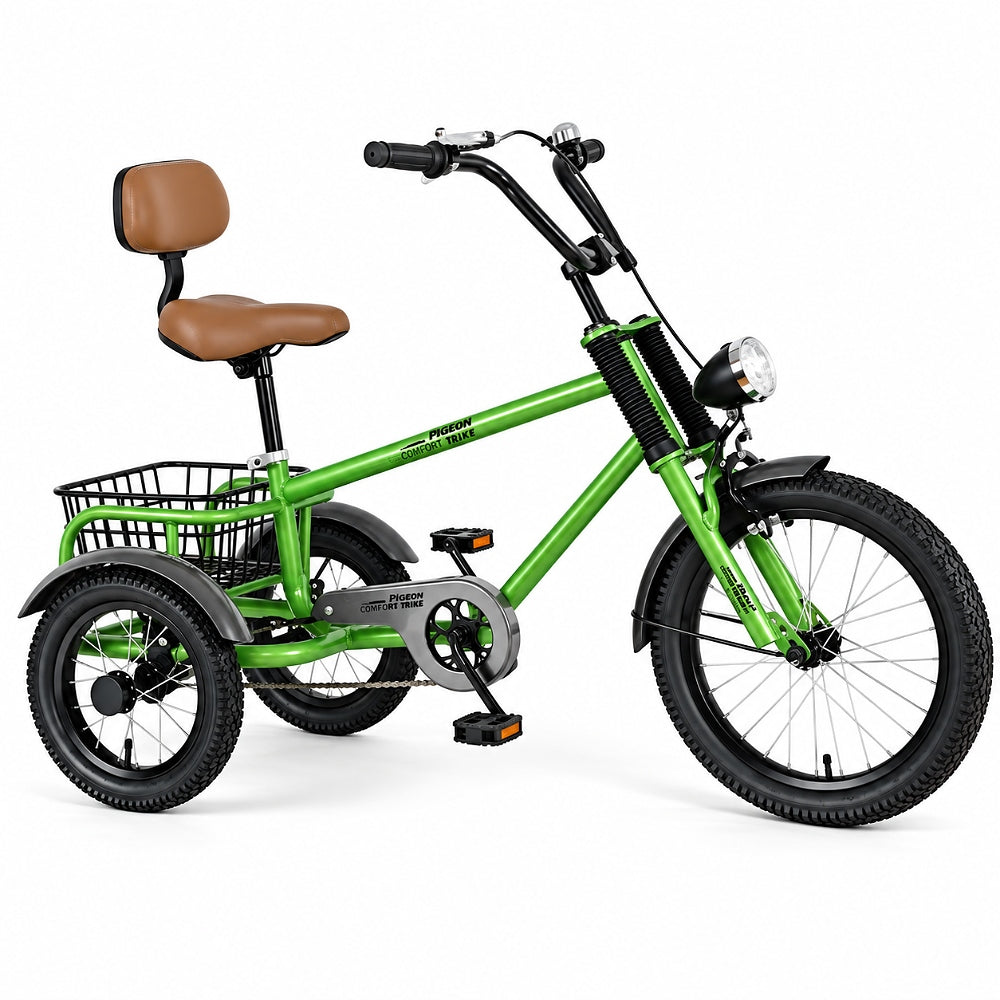 Comfortride Adult Tricycle With Basket-16 Inch – Green