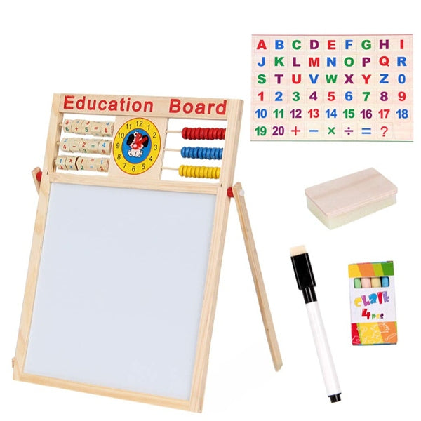Multipurpose Double-Sided Magnetic Wooden Writing Drawing Board