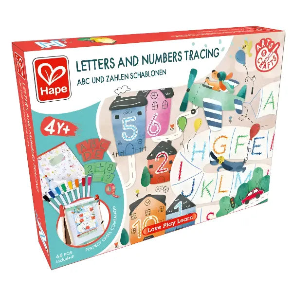 Hape Letters & Numbers Tracing Set – Arts & Crafts Learning Kit for Kids