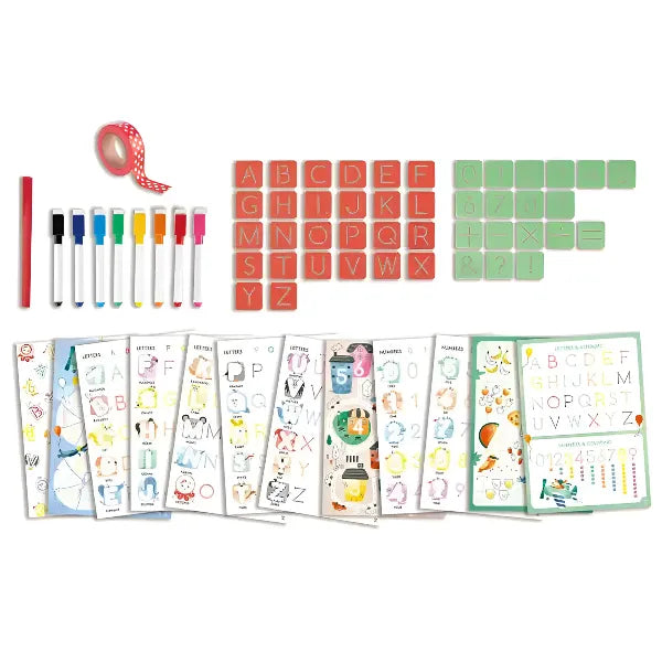 Hape Letters & Numbers Tracing Set – Arts & Crafts Learning Kit for Kids alternate