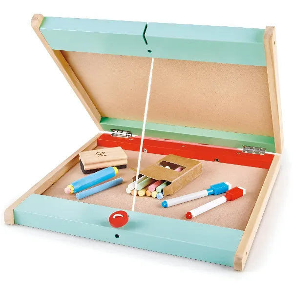 Hape 3-in-1 Double-Sided Tabletop Easel – Erasable Chalkboard & Magnetic Whiteboard alternate