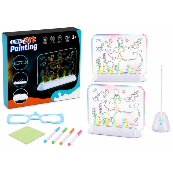 Kids Led Acrylic Drawing Board Light Art Painting Set