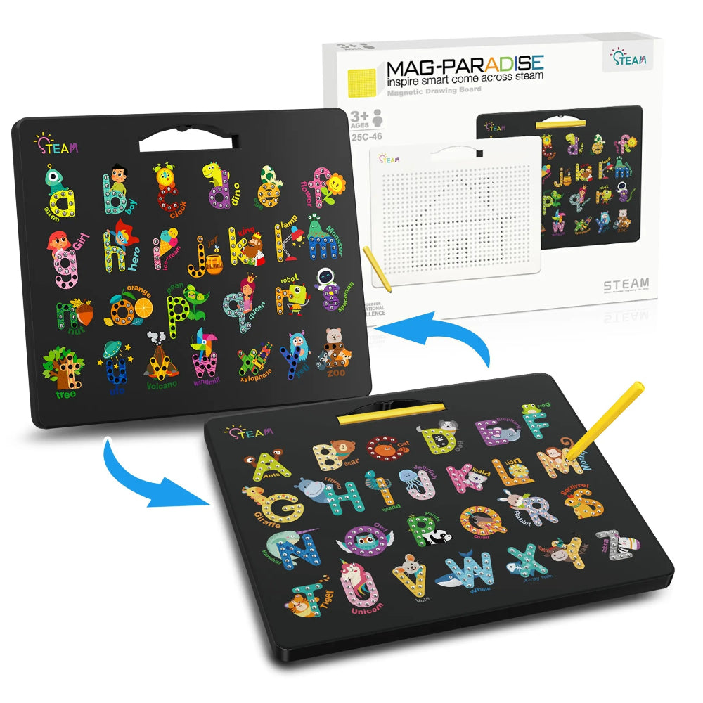 Kids Double-Sided Magnetic Learning Board With Letters & Numbers