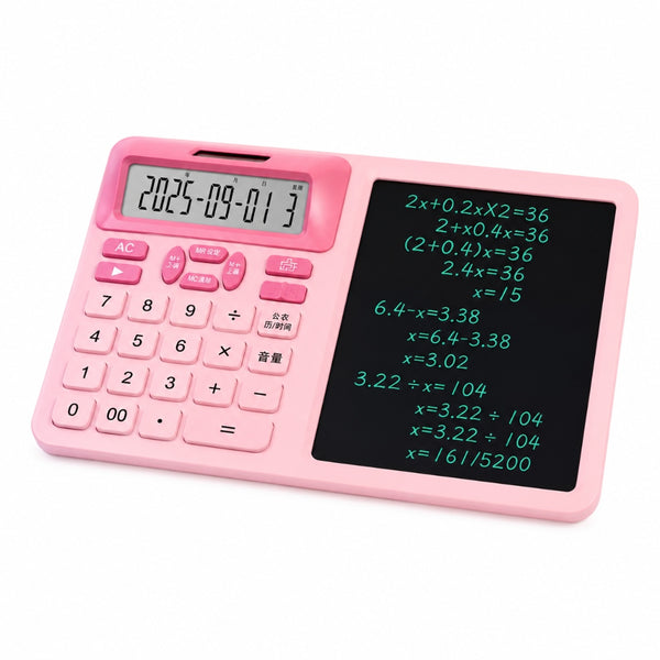 2-In-1 Calculator With Lcd Writing Tablet – Pink