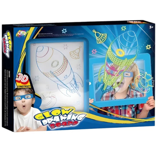 Glow Drawing Board With 3D Glass