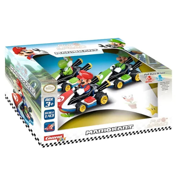 Carrera Nintendo Pull N Speed Mario Kart Racing Car Collectibles Pack Of 3
