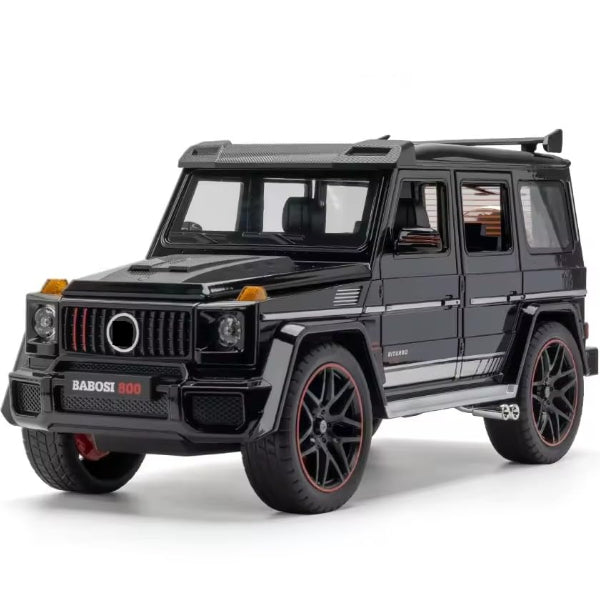 سيارة مرسيدس AMG G63 G-Wagon معدنية مصبوبة بمقياس 1:18 مع أضواء وأصوات - أسود