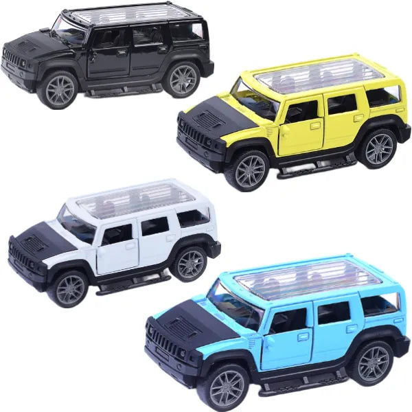 Die-Cast 1:36 Hummer Pull Back Toy Car For Kids -Assorted Colors-1 pcs Set