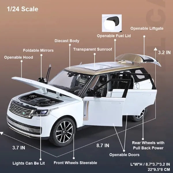 Land Rover Range Rover SV Diecast Model Car -Scale 1:24 - White alternate