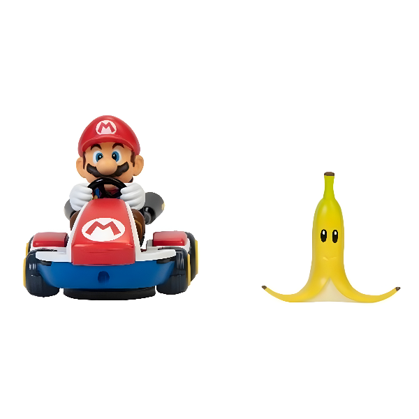 Nintendo Super Mario Spin Out Racer Vehicle Assorted 2.5 Inch, Wind-Up Mario Kart, Age 3+