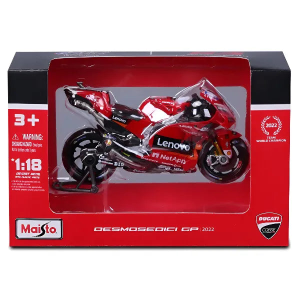 Maisto Ducati Lenovo Team 2022 Bagnaia 1:18 Scale Die-Cast Motorcycle Model for Kids