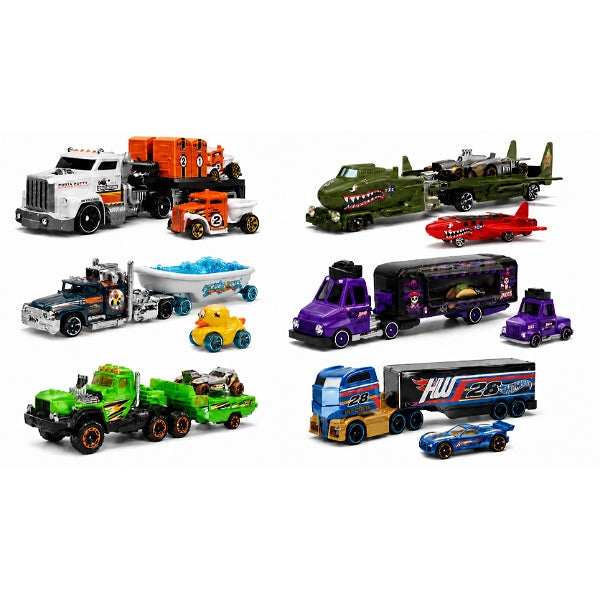 Hot Wheels Super Rigs Assorted 1:64 Scale Hauler & Car Set – Single Piece alternate