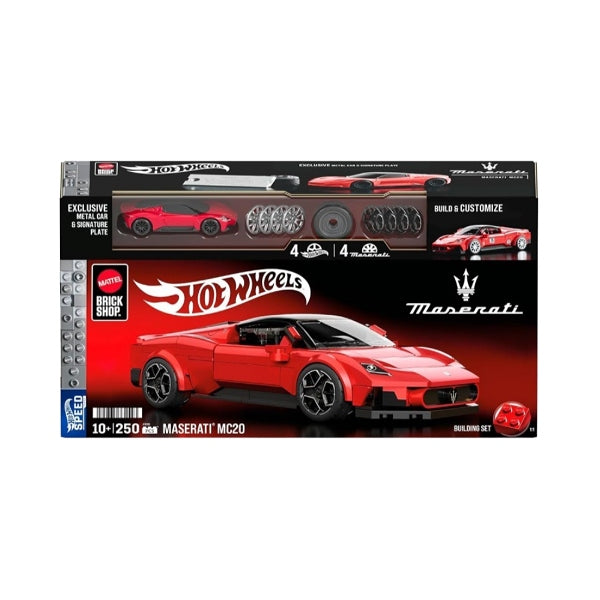 Mattel Brick Shop Hot Wheels Speed Maserati MC20 Building Set 250Pcs