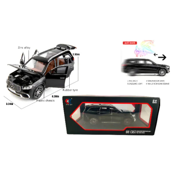 Benz GLS63 AMG Alloy Diecast Metal Collectible Car Simulation1:24 Pull Back Function