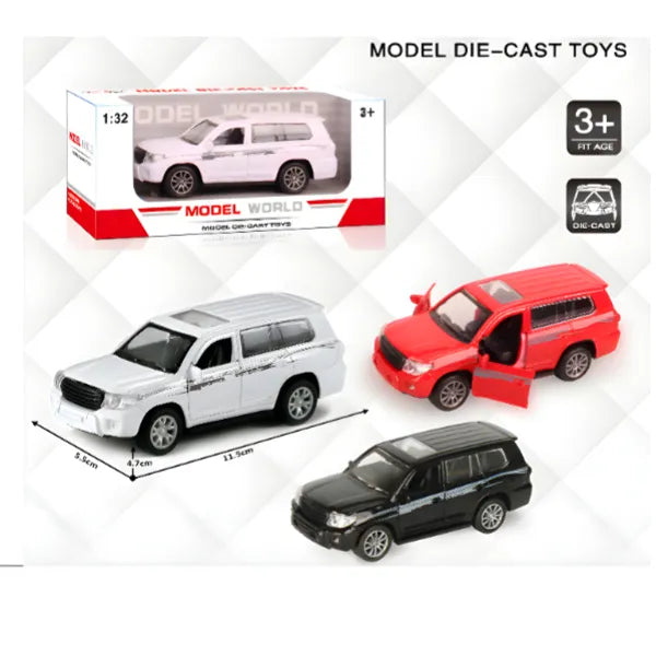 Die-Cast Light & Music 1:32 Land Cruiser Pull Back Toy Car