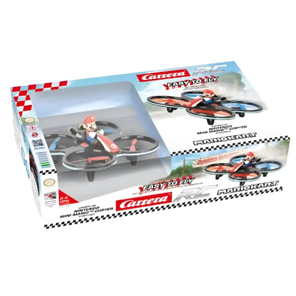 Carrera RC - Officially Licensed Mario Kart Mini Mario-Copter 2.4GHz Rechargeable Remote Control Helicopter Drone Toy Easy to Fly