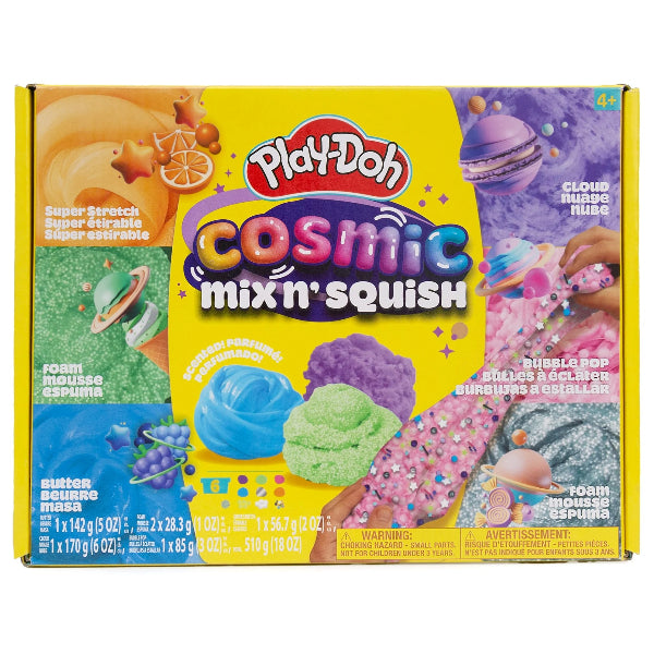 Play-Doh Cosmic Mix & Squish Set – Cloud, Butter, Foam, Bubble Pop & Super Stretch Sensory Clay For Kids