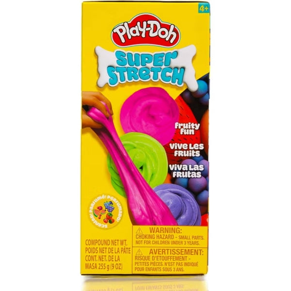 Play-Doh Super Stretch Fruity Fun Compound Stack Jars Set 255G, Pack Of 3, Age 4+