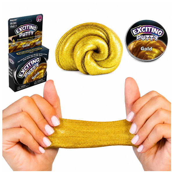 Gold Glitter Stretch Putty For Kids