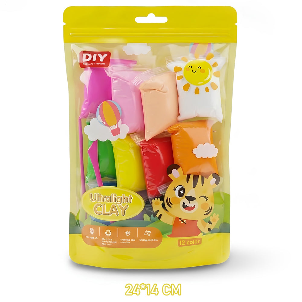 Light Super Clay Creative Craft Kit- Pack Of 12 Pieces