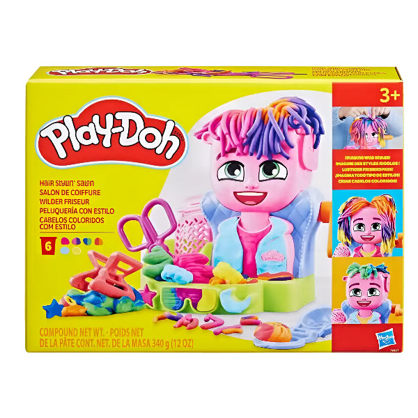 Play-Doh Hair Stylin Salon Playset – 6 Cans Modeling Compound, Pretend Play Fun For Kids Boys & Girls