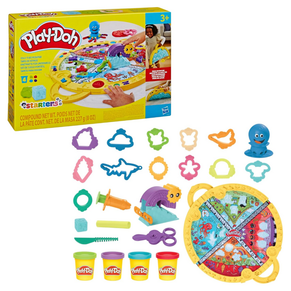 Play-Doh Fold & Go Playmat Starter Set with 19 Accessories