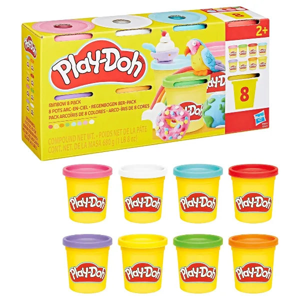 Play-Doh Rainbow Colours 8-Pack – 85g Modeling Compound Cans