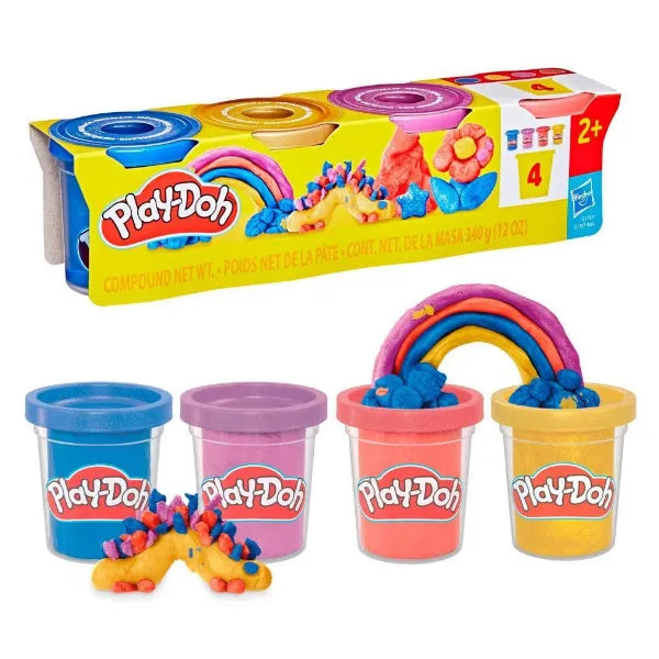 Play-Doh Shimmery Metallic 4-Pack – Sparkly Compound for Creative Play